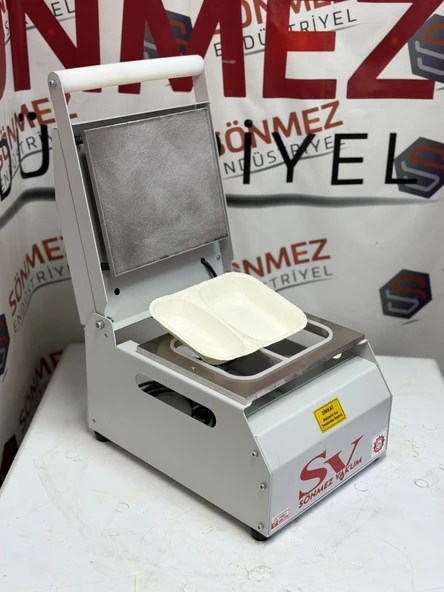 Sönmez Vakum 2 Bölme Karton Tabak Kapatma Yapıştırma Makinesi - Resim 4