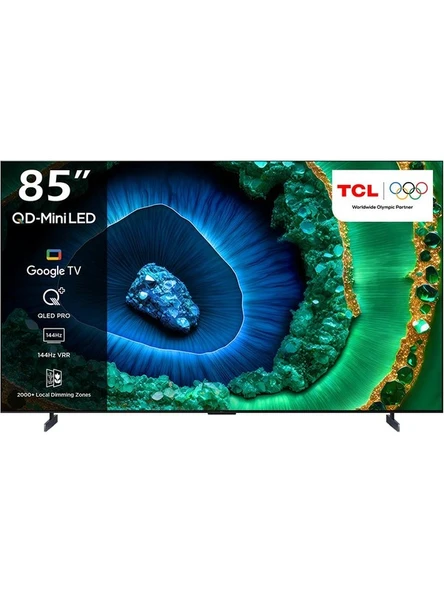 TCL 85C855 85'' 215 Ekran Uydu Alıcılı 4K Ultra HD Smart QD-Mini LED TV ürün görseli 1