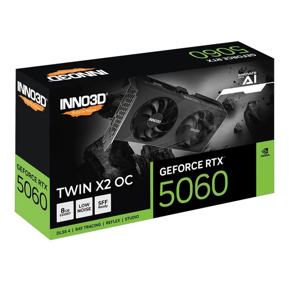 INNO3D GeForce RTX 5060 TWIN X2 OC V2 8GB GDDR7 128bit DLSS 4 Ekran Kartı - Resim 3