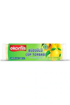 Ekomis Limon Kokulu Büzgülü Çöp Torbası Orta Boy 10 Lu 1 Paket ürün görseli 1