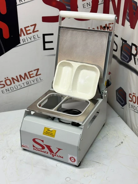 Sönmez Vakum 2 Bölme Karton Tabak Kapatma Yapıştırma Makinesi - Resim 5