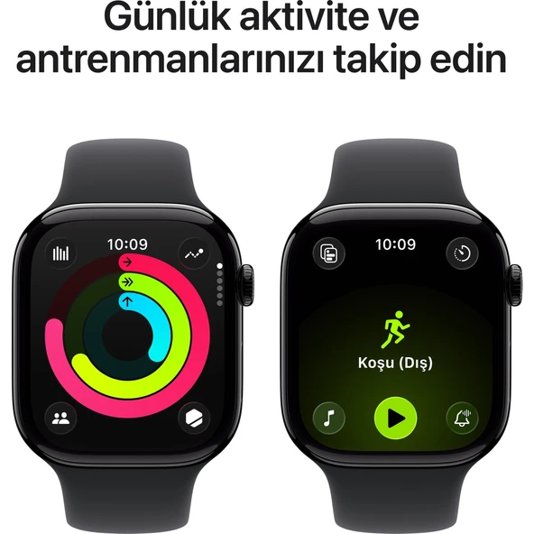 Apple Watch Series 11 Gps, 46 mm Simsiyah Alüminyum kasa ve Siyah Spor kordon - m/l - Resim 4