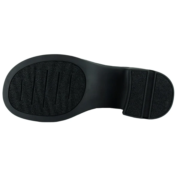 Erkan saçmacı  Siyah Rugan Bağcıklı Fermuarlı Kürk Astarlı Yuvarlak Burun Kalın Topuklu Günlük Bot - Resim 3