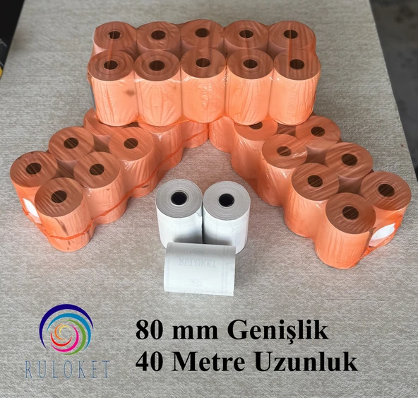 80x40 Termal Rulo / Yazarkasa ve Adisyon Rulosu 1 Paket / 10 Adet ürün görseli 1