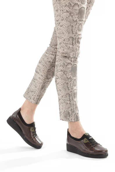 Artı-Artı001-7475-0051 Hakiki Deri Günlük Ortopedik  Kadın Kahverengi Ayakkabı ürün görseli 1