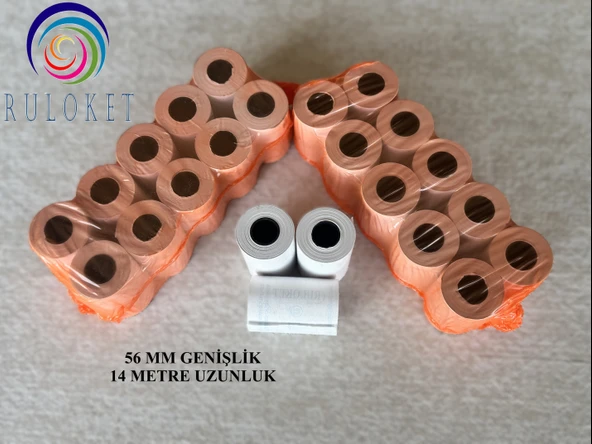 56X14 Termal Rulo / Yazarkasa ve POS Rulosu 60 Paket / 600 Adet ürün görseli 1