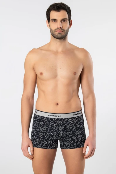 Cacharel Erkek Desenli Likralı Boxer 3'lü Paket 1339/Lacivert 7 - Resim 3