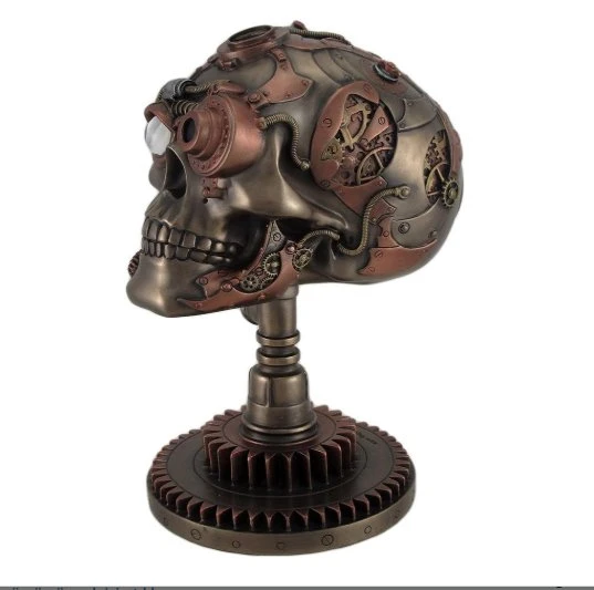Veronese Design Bronz/Bakır Hazır Steampunk Kafatası Heykeli ürün görseli 1