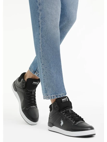 U.S.POLO ASSN ORION HI 3PR SİYAH BEYAZ COMFORT CASUAL BOĞAZLI SNEAKER - Resim 4