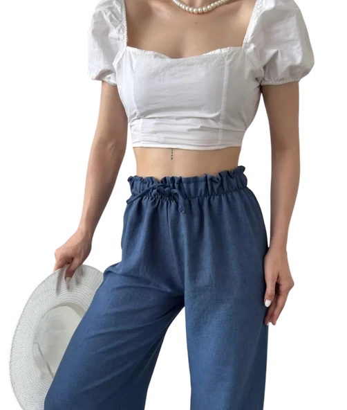 Beli Büzgülü Pantolon ürün görseli 1