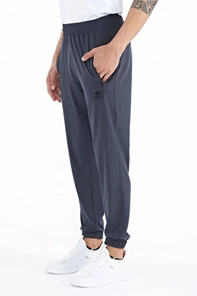 Tommy Life Antrasit Erkek Basic Cepli Bağcıklı Rahat Form Lastik Paça Eşofman Altı - 84826 - Resim 5