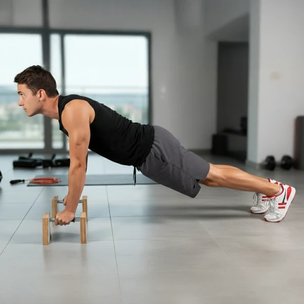 PS SPOR Ahşap Şınav Barı, Amut Barı, Paralel Bar (Ahşap) - Resim 3