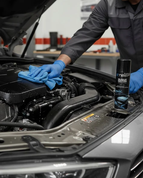 STEEP Susuz Motor Temizleyici & Parlatıcı Sprey 500 Ml Mikrofiber Bez 40X40 - Resim 2