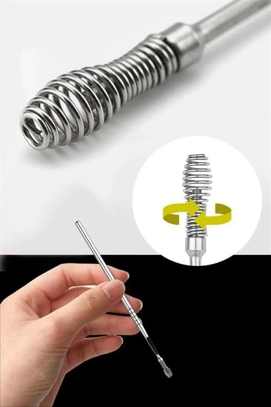 OLLEVRA 6 Parça Paslanmaz Çelik Kulak Balmumu Toplayıcı Çıkarıcı Temizleyici Bakımı Çubuk Seti - Resim 3