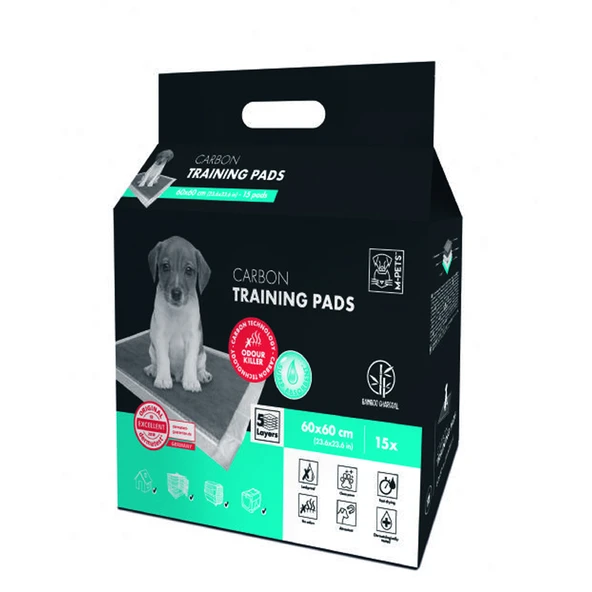 10164713 M-Pets Karbonlu Yavru Köpek Çiş Eğitim Pedi 60x60cm 15 Li ürün görseli 1