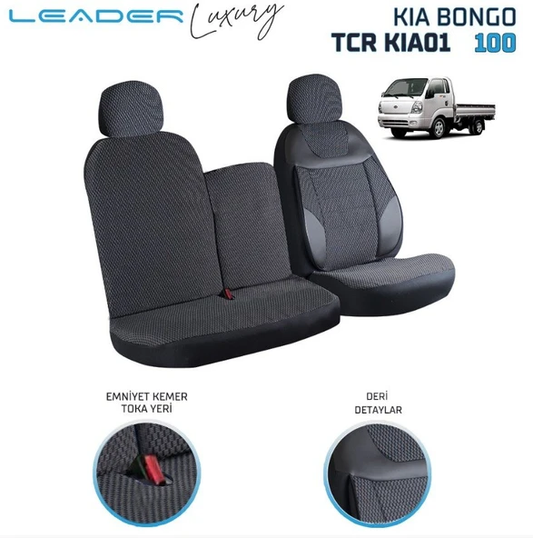 LEADER KİA BONGO 2+1 KOLTUK KILIFI SİYAH ürün görseli 1
