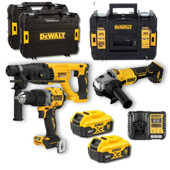 DeWalt DCD805 + DCH133 + DCG407 3’lü Set (2x5Ah XR Akü, Şarj Cihazı, TSTAK Çantalı) ürün görseli 1