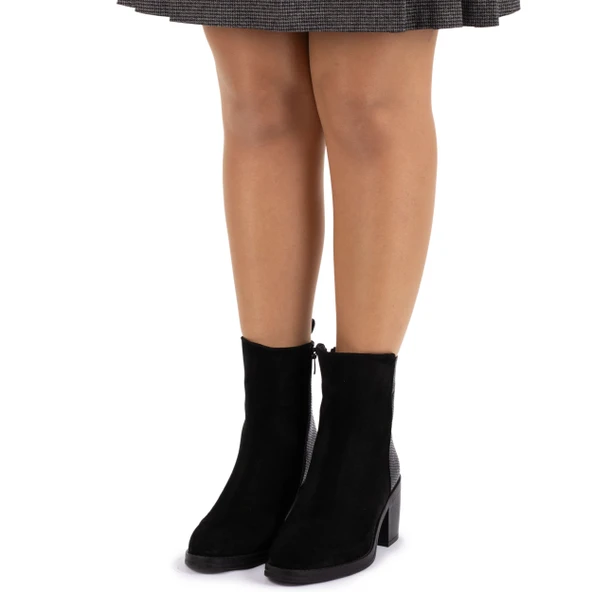 Kadın Hakiki Deri 7.5 cm Topuklu El Yapımı Günlük Şık Bot - Resim 8