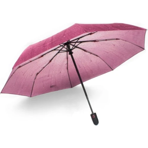 Marlux Yağmur Damla Desenli Otomatik Çanta Boy Bayan Şemsiyesi - Resim 3