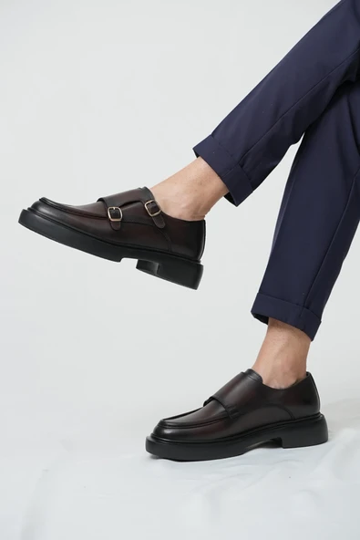 Tetri 0K575 Gody Model Hakiki Deri El Yapımı Erkek Kahverengi Casual Ayakkabı - Resim 3