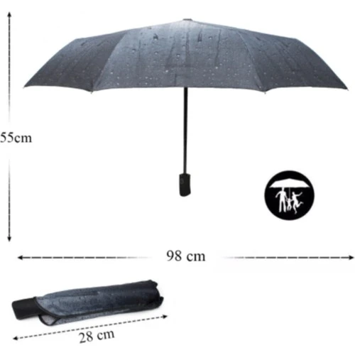 Marlux Yağmur Damla Desenli Otomatik Çanta Boy Bayan Şemsiyesi ürün görseli