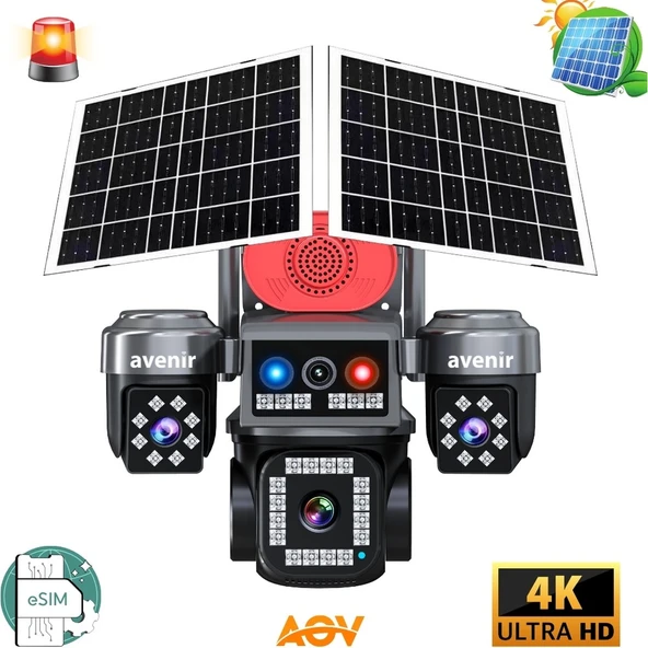 Avenir AV-S445 E-Sim 4 Kameralı Aov Güneş Enerjili Kamera ürün görseli 1