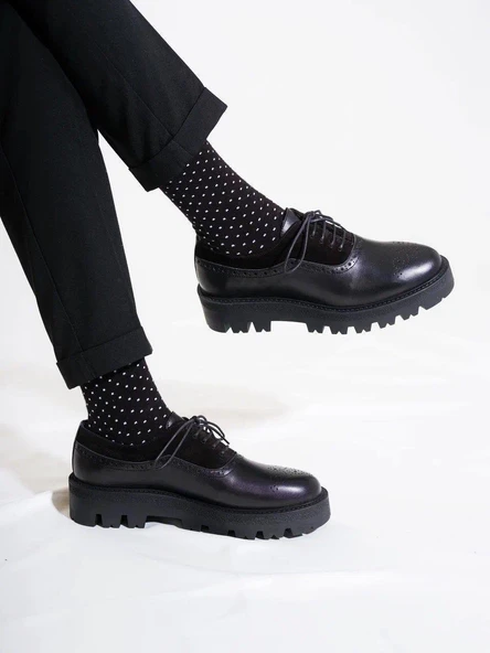 Tetri CL029 Edwin Model Gerçek Deri El Yapımı Erkek Siyah Casual Ayakkabı - Resim 2