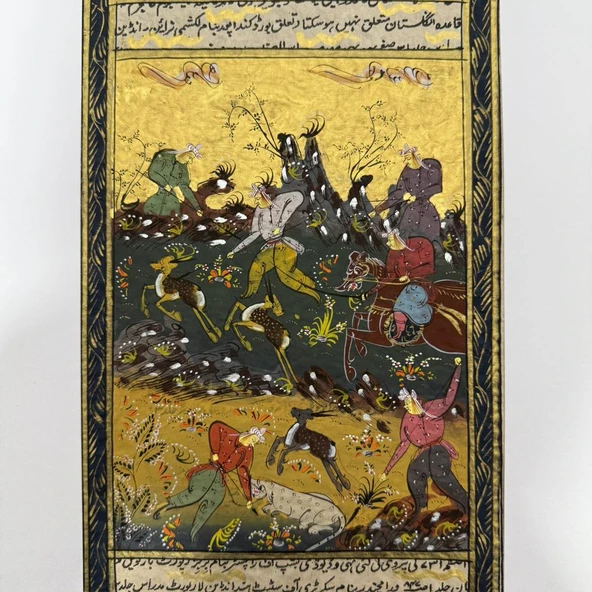 Çiçekli Vadide Son Dövüş Adlı El Yapımı Minyatür Resim 30x20 cm ürün görseli 1