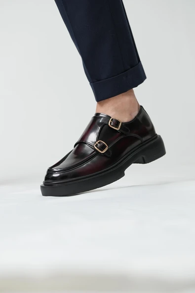 Tetri 0K575 Gody Model Hakiki Deri El Yapımı Erkek Bordo Açma Casual Ayakkabı - Resim 3