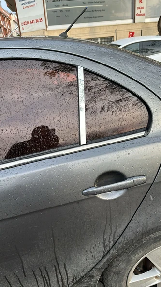 Mitsubishi Lancer kasaya uyumlu Kapı Direği Krom Paslanmaz Çelik 2 Parça Cam Direk ürün görseli 1