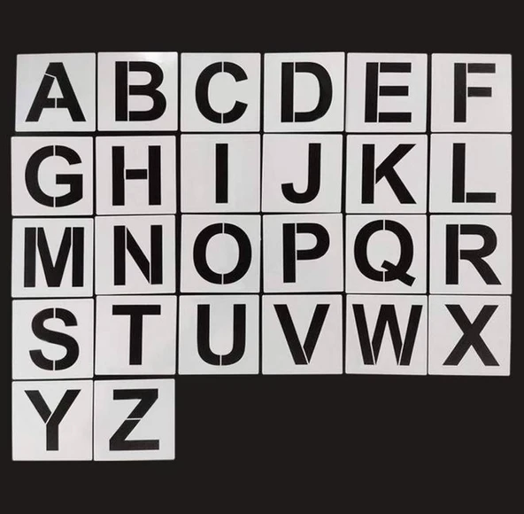 Tekrar Kullanılabilir Harf ve Sayı Boyama Şablonu 12,7cm 36 Adet - Resim 4