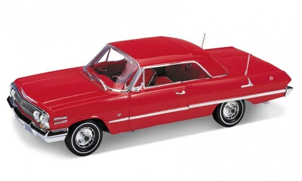Welly 1963 Chevrolet Impala (Kırmızı) 1/18 Model Araba ürün görseli 1