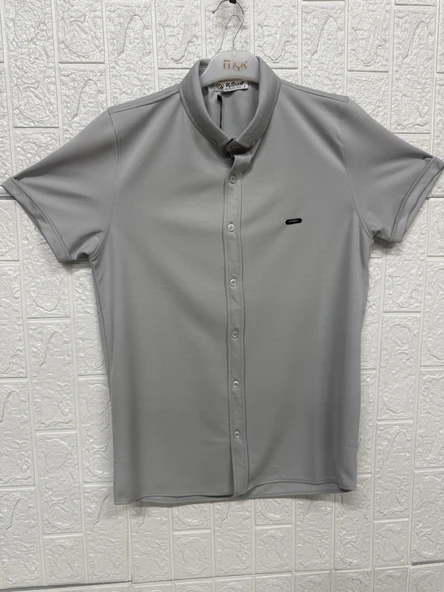 Kısa Kollu Sade Gömlek - Resim 3