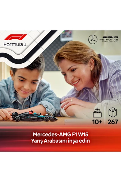 ® Speed Champions Mercedes-AMG F1® W15 Yarış Arabası 77244 - 10+ Oyuncak Yapım Seti (267Pr) - Resim 5
