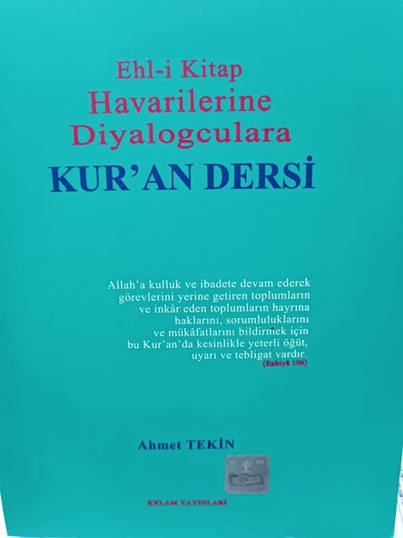 Diyalogculara Kur'an Dersi Ahmet Tekin  KELAM YAYINLARI ürün görseli 1
