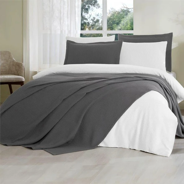 Özdilek Stripe Gelin Seti Antrasit ürün görseli 1