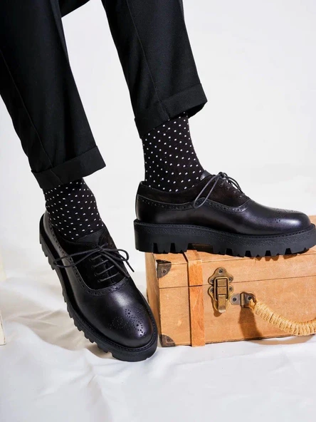 Tetri CL029 Edwin Model Gerçek Deri El Yapımı Erkek Siyah Casual Ayakkabı ürün görseli 1