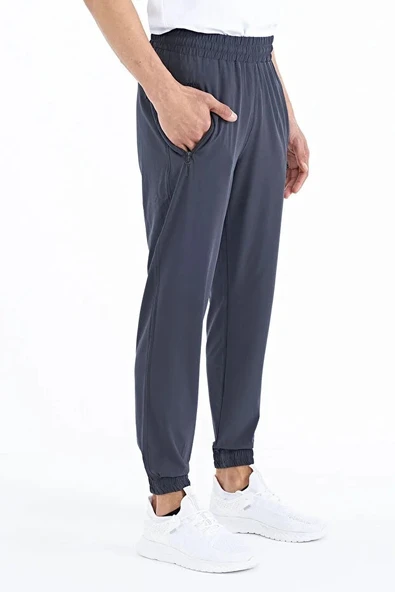 Tommy Life Antrasit Erkek Basic Cepli Bağcıklı Rahat Form Lastik Paça Eşofman Altı - 84826 - Resim 4