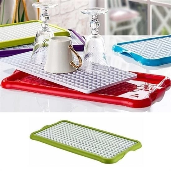 OLLEVRA Pratik Lavabo Tezgah Üstü Bulaşık Kurutmalığı Süzmatik 22x40 cm - Resim 2