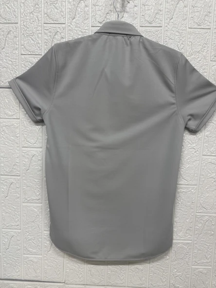 Kısa Kollu Sade Gömlek - Resim 4