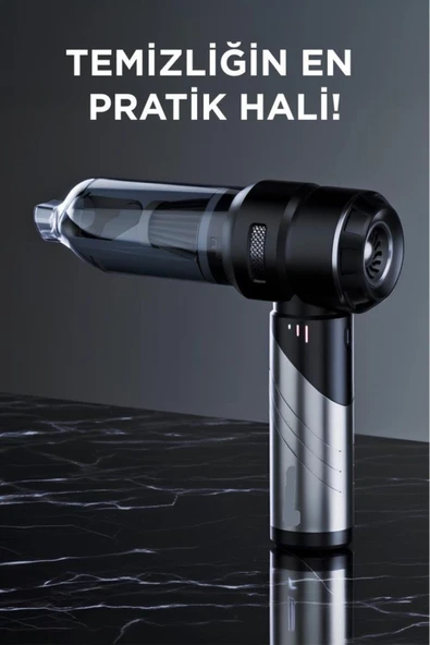 101 Katlanabilir 160000 Pa Mini Çok Fonksiyonlu Şarjlı Araç ve Ev Kullanımı İçin El Süpürgesi - Resim 3