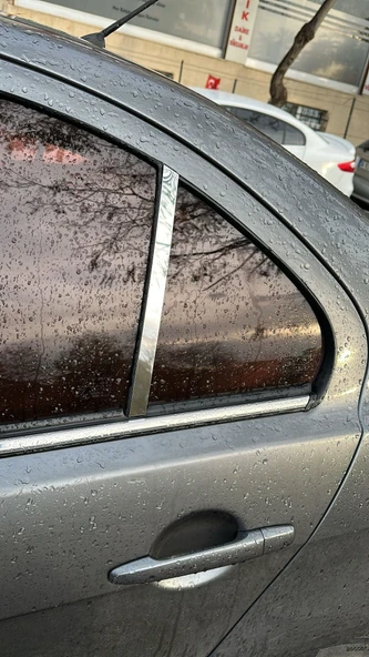 Mitsubishi Lancer kasaya uyumlu Kapı Direği Krom Paslanmaz Çelik 2 Parça Cam Direk - Resim 4