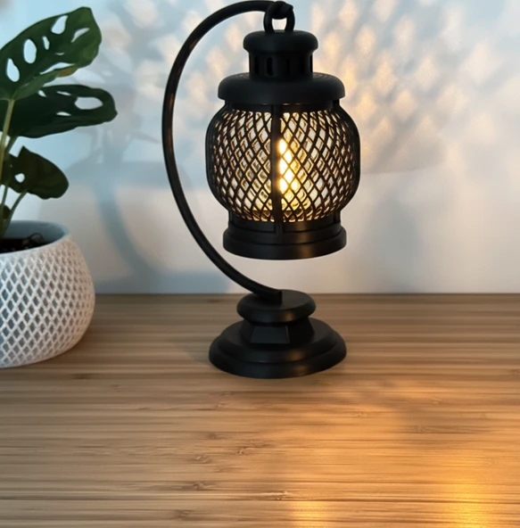 Mini Dekoratif Lantern Tealight Mumluk Siyah ürün görseli 1