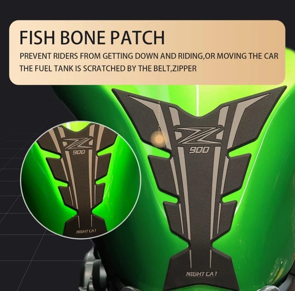 Night Cat Kawasaki Z900 Motosiklet Benzin Deposu Koruyucu Ped - Resim 3