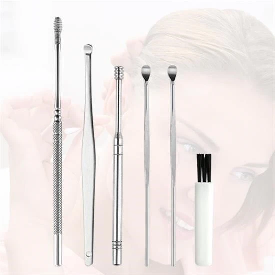 OLLEVRA 6 Parça Paslanmaz Çelik Kulak Balmumu Toplayıcı Çıkarıcı Temizleyici Bakımı Çubuk Seti - Resim 5