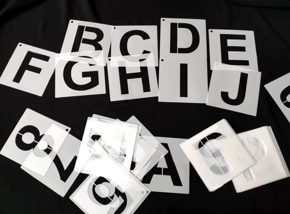 Tekrar Kullanılabilir Harf ve Sayı Boyama Şablonu 12,7cm 36 Adet - Resim 6