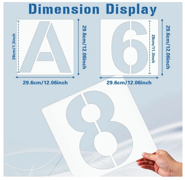 Tekrar Kullanılabilir Büyük Harf ve Sayı Boyama Şablonu 28cm 36 Adet - Resim 2