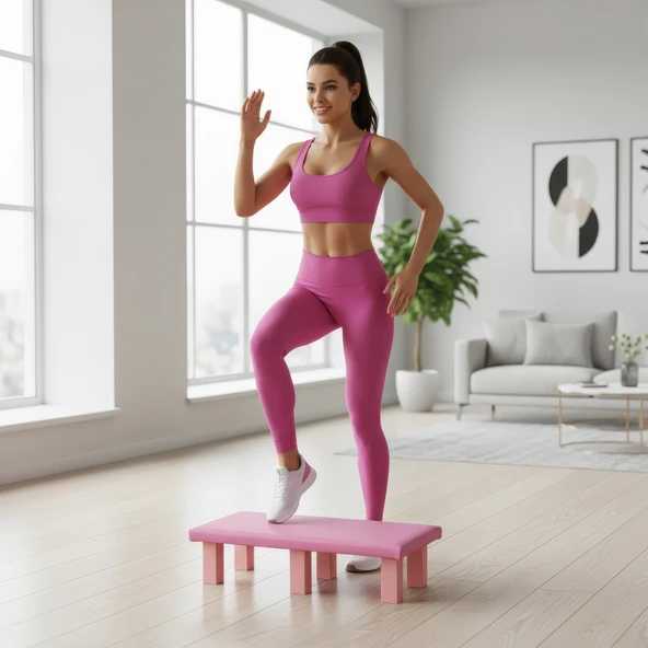 SPOR EVİNİZDE STEP TAHTASI PİLATES TAHTASI (12 CM YÜKSEKLİK) - Resim 2