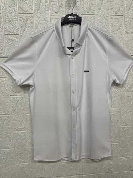 Kısa Kollu Sade Gömlek - Resim 5