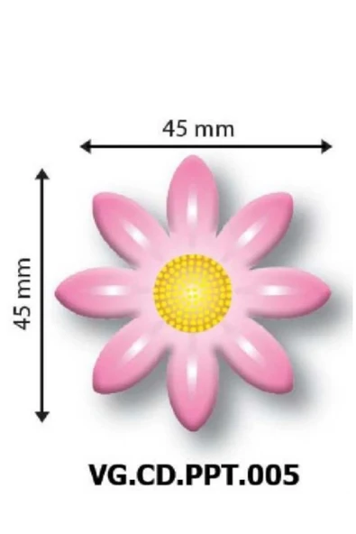 Pembe papatya dekor çikolata ürün görseli 1